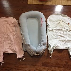 2 dock a tot covers (pink and blue)